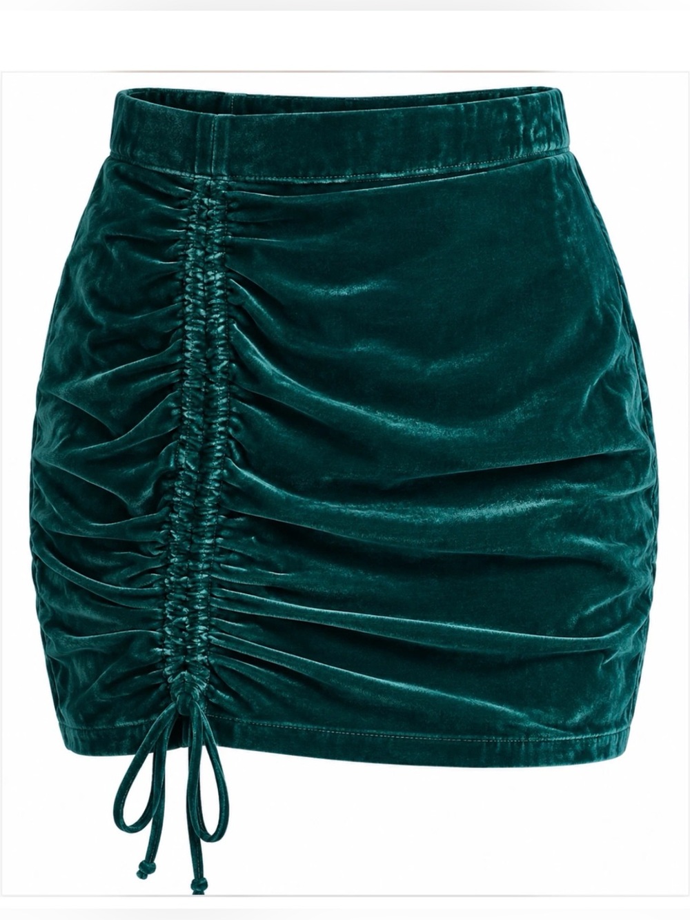 NEW FREE PEOPLE GREEN VIVIENNE VELVET MINI SKIRT SZ 0